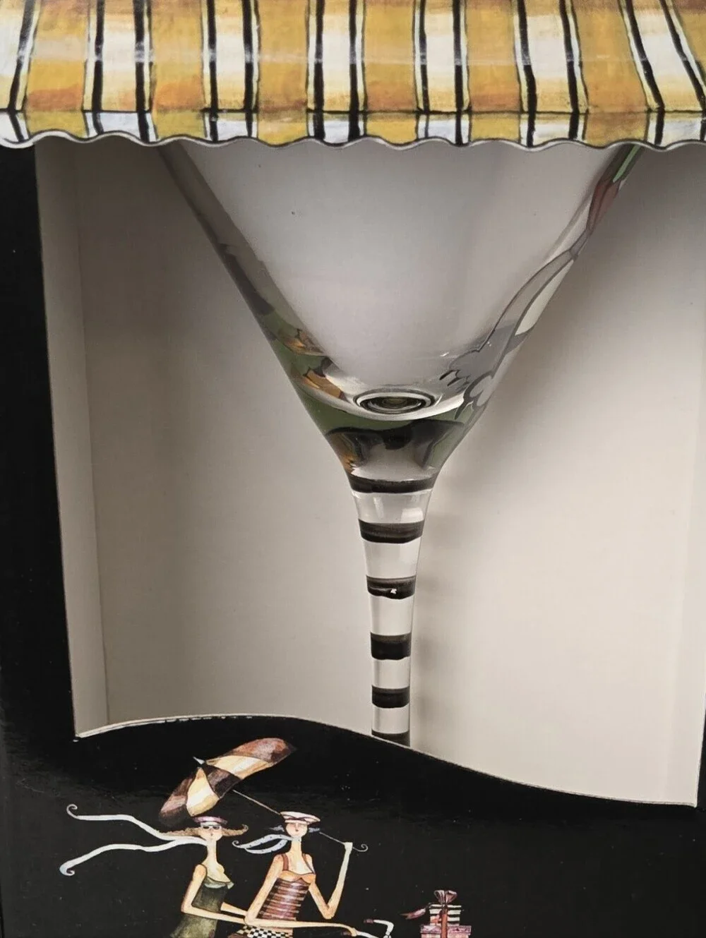Set of 2 Hand Painted Martini Glasses Jennifer Garant Art 10 oz